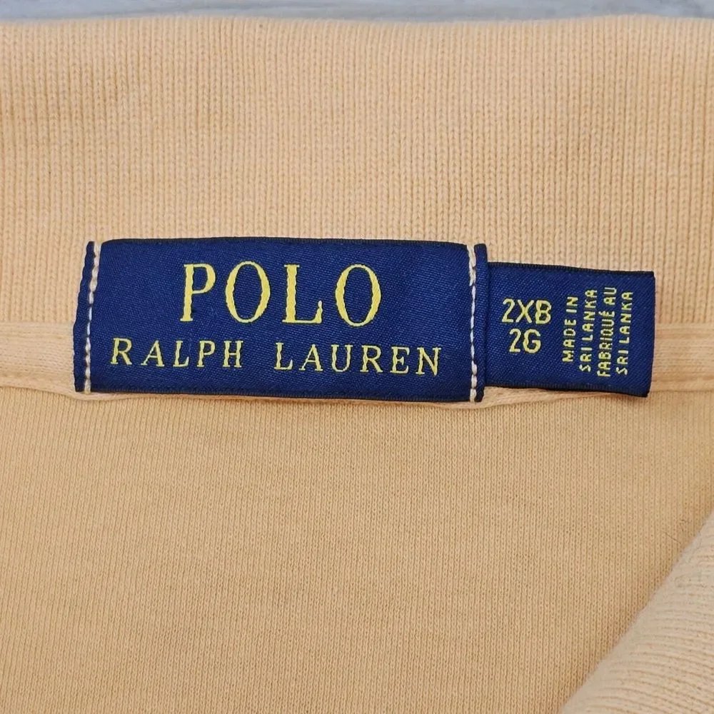 Polo‎ Ralph Lauren Polo Shirt Size 2XB BIG Short Sleeve Peach W/ Blue Pony Logo